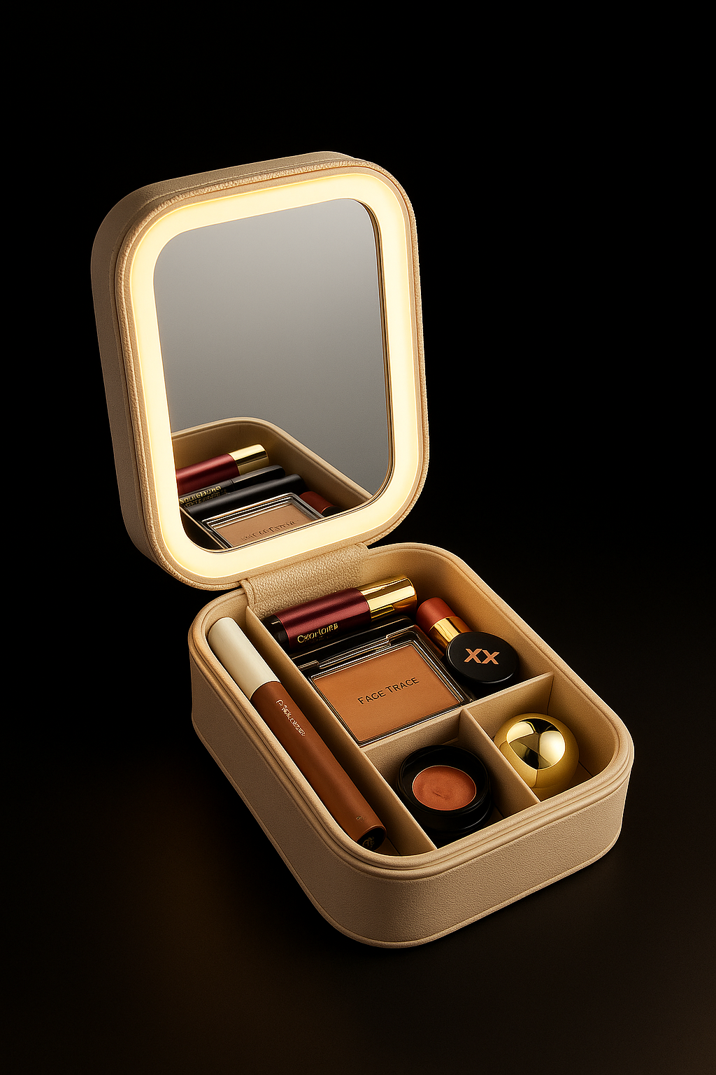 White Jewelry Box with LED Mirror